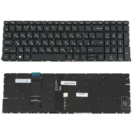 Клавіатура для ноутбука HP (ProBook: 450 G8, 455 G8) rus, black, без фрейма, підсвічування клавіш Ціна