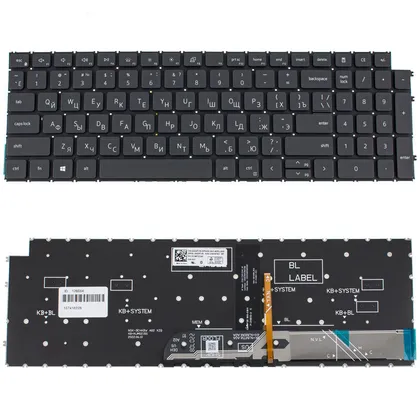 фото, Клавиатура для ноутбука DELL (Vostro: 3510, 3520) рус, черный, подсветка клавиш, без фрейму