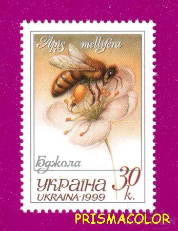 фото, ** УКРАИНА 1999 N254 марка Пчела Фауна
