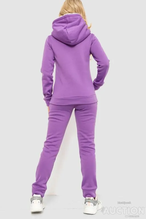 Спорт костюм женский на флисе, цвет фиолетовый, 102R016-1 Продаж