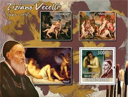 Купити Гвинея Бисау-Обнажённая Живопись-Тициано Вичелли-2005. Чистый полный красивый комплект. MNH.