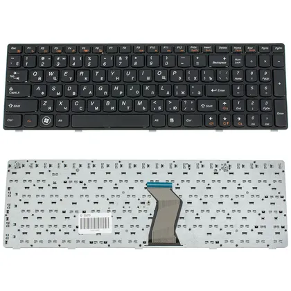 фото, Клавіатура для ноутбука LENOVO (G570, G575, G770, G780, Z560, Z565) rus, black, black frame