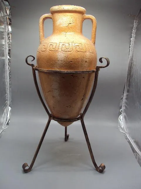 Амфора на подставке глина металл ваза размеры 11 х 38,5-39 см, подставка высота 35,7 х 39,6 см №4184 Ціна