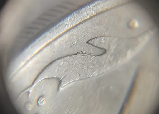 (7410) 50 копійок 1992  1АЕм викрошка на вінку між 7 та 8 гронами (50 копеек 1992 брак) Інтернет-аукціон