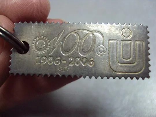 Брелок 1906-2006 серебро 925 проба Европа вес 9,81 г длина 4,3 см №13574 Де купити
