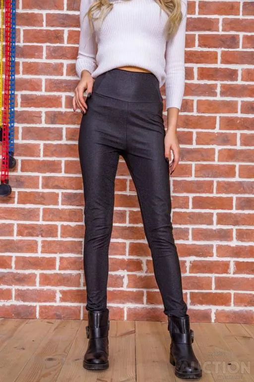 Черные лосины, из эко-кожи, с утягивающим эффектом, 164R1497 Ціна