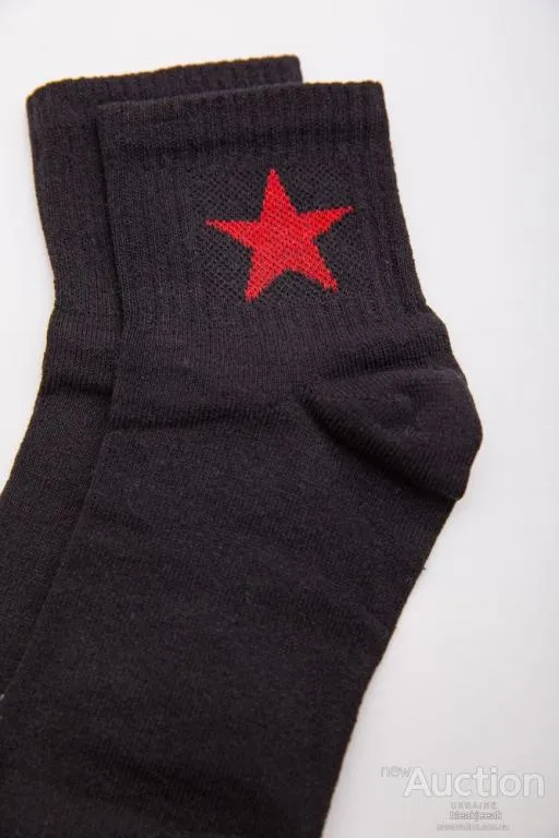 Женские носки, черного цвета с принтом, 167R404 З аукціону