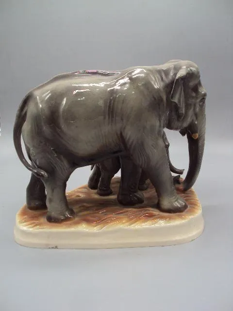 Купити Фигура фарфор статуэтка Германия слоны слониха и слоненок размер 23х28,5 см под реставрацию №14261