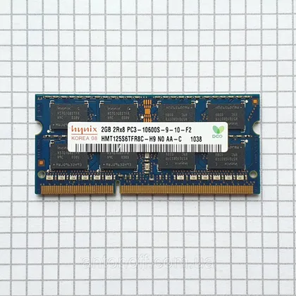 фото, Модуль пам'яті Hynix 2GB 2Rx8 PC3-10600S (DDR3) HMT125S6TFR8C-H9 для ноутбука оригінал