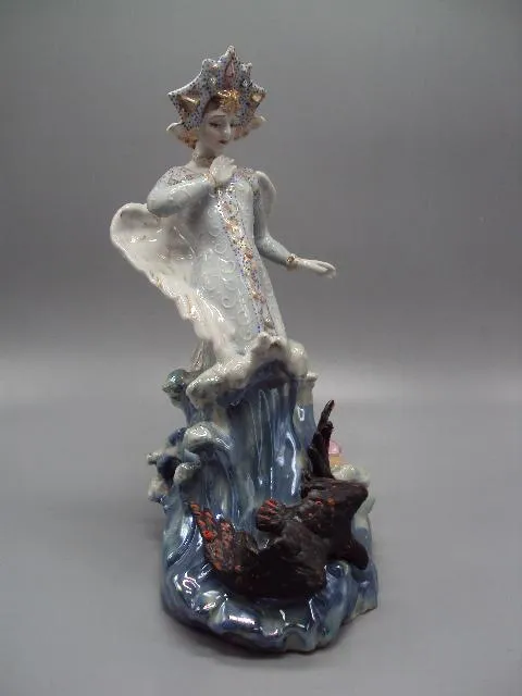 Фигура фарфор статуэтка Киев Царевна-Лебедь и коршун Сказка о царе Салтане высота 29,5 см №14559 Де купити