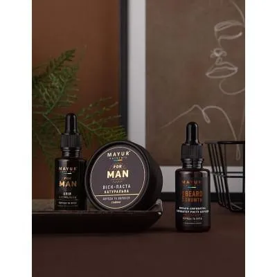 Купити Сыворотка для волос Mayur Активатор роста бороды С ниацинамидом и арганой 30 мл (4820230953459)