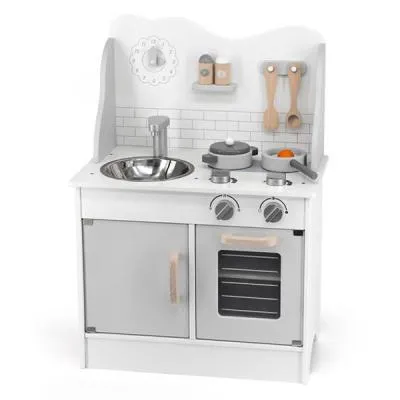 Игровой набор Viga Toys кухня из дерева с аксессуарами PolarB серая (44049) Ціна