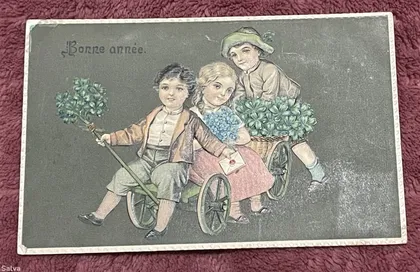 фото, Поштова листівка 1900-1960 ( з тисненням)