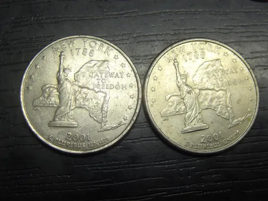 1/4 долара 2001 США Нью-Йорк (два різновиди) Ціна
