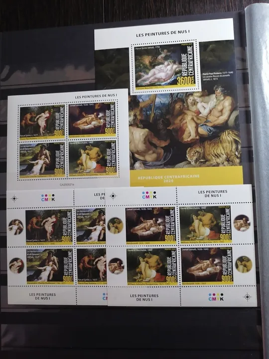 ЦАР-Обнажённая Живопись-Рубенс ....-2020. MNH.Чистый полный красивый комплект-Блок+ 3 М/Листа.MNH. Ціна