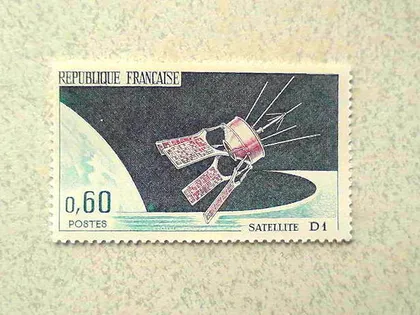 фото, Поштова марка Франція " Космос " 1966 рік **