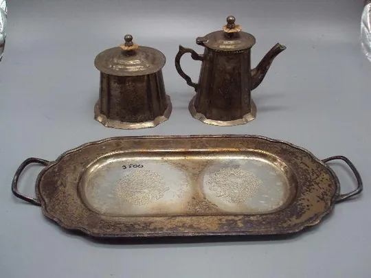 Купити Набор кофейник чайник, сахарница и поднос королевский дом King's House Sheffield Collection №13674