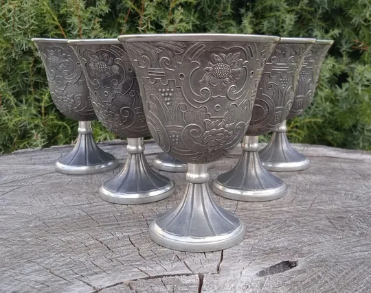 Купити Олов`яні винні келихи бокали 6 шт 120 мл Handwerks Siegel Німеччина