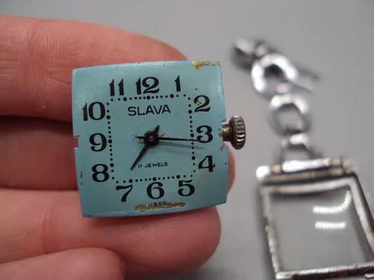 Женские наручные часы Слава 17 камней ссср с браслетом на ходу размер 3х2,2 см №14651 Характеристики