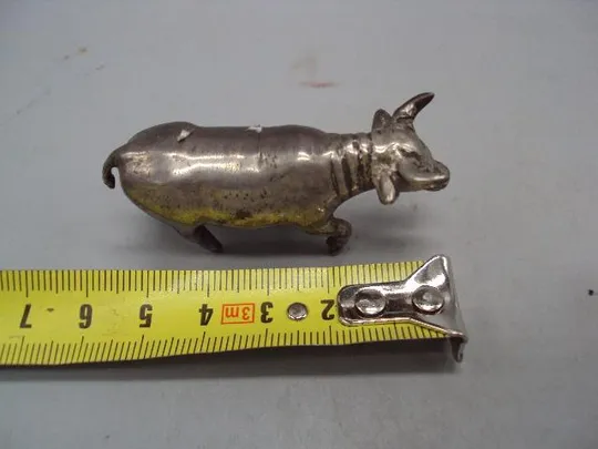 Купити Фигура миниатюра статуэтка бык корова бычок серебро925 проба вес 37,48 г высота 2,7 см №14419
