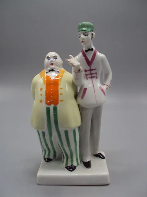 Фигура фарфор статуэтка Киев Толстый и Тонкий из рассказа Чехова высота 18,8 см №14555 Ціна