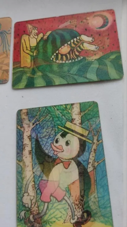 Купити 4 переливных календарика СССР, красочные изображения tb628 1