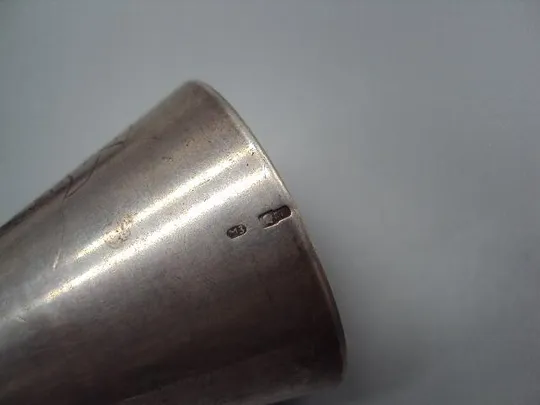 Рюмки стопки резьба виноград, груши и яблоки серебро 875 голова М3 вес 68,59 г рюмка лот 2 шт №14319 З аукціону