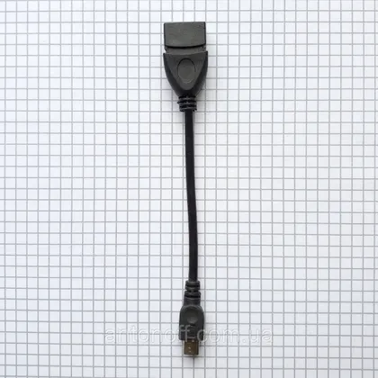 фото, Micro USB OTG кабель адаптер перехідник 0.1м Чорний