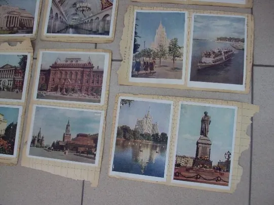 открытка москва 24 шт склейка на листе 7 листов шагина 1955 №12342 Продаж