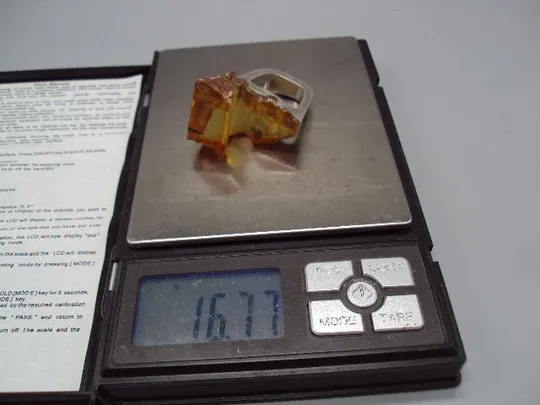 Кольцо перстень янтарь авторская работа серебро 875 проба вес 16,77 г 18-18,5 размер новое №14374 Характеристики