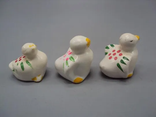 Фигура керамика миниатюра утка уточка Европа уточки высота 2,8 см и 3,1 см утки лот 3 шт №11014 Інтернет-аукціон
