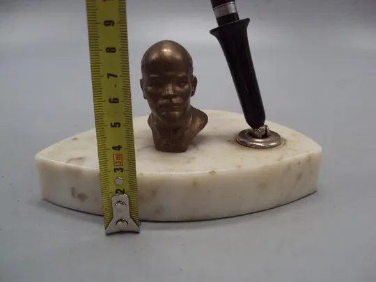 Письменный прибор с авторучкой Свердловский завод русский самоцвет Ленин бюст металл ручка №13709 З аукціону