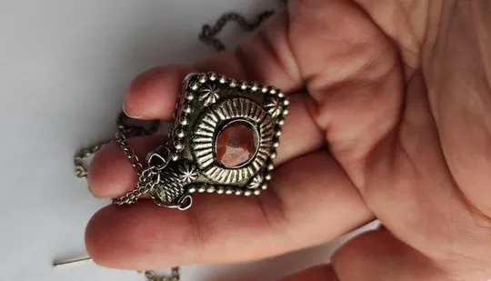 Купити Винтажная подвеска ароматница флакон для духов 2 натуральных камня 20 век vs743