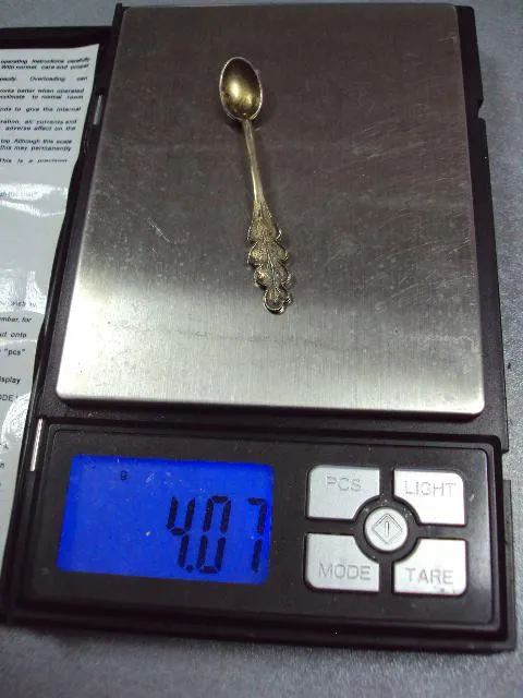 Ложка ложечка для специй желудь с листиком серебро 875 проба ссср позолота 6 см вес 4,07 г №11841 Де купити