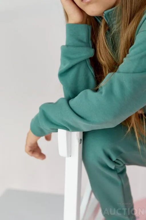 Купити Дитячий костюм худі та джогери для дівчинки колір м'ята