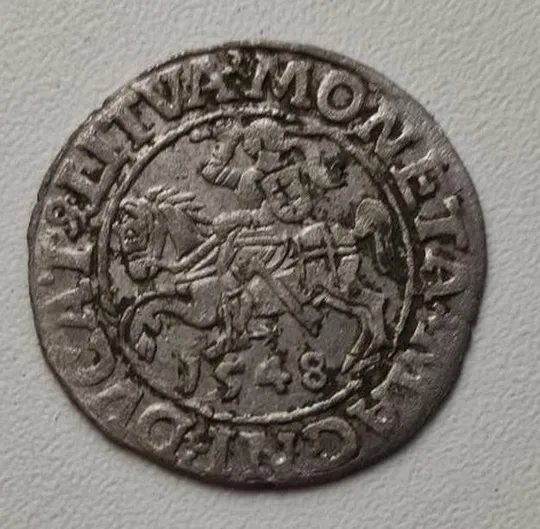 монета серебряный полугрош полугріш  Литва 1548 г  всадник с мечом kd433 Ціна