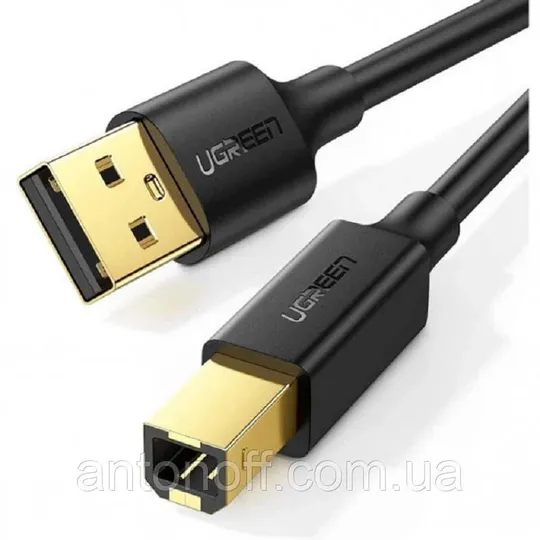 Кабель для принтера Ugreen US135 / 10350 AM to BM Print Cable (USB-A to USB-B) 1.5m Чорний Продаж