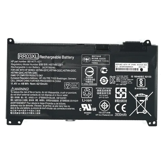 Батарея для ноутбука HP RR03XL (ProBook 430 G4, 440 G4, 450 G4, 470 G4 series) 11.4V 4210mAh 48Wh black Ціна