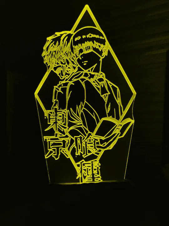 Акриловий світильник-нічник Кен Канекі 2 (Ken Kaneki) жовтий tty-n000908 Ціна