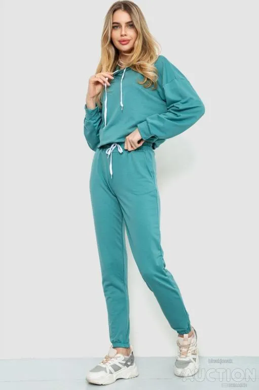 Спорт костюм женский однотонный, цвет оливковый, 182R011-1 З аукціону