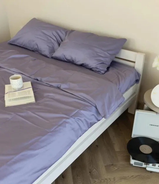 Купити Постельное белье евро Dushka Home Сатин Люкс 20930 200х220 см лавандовое