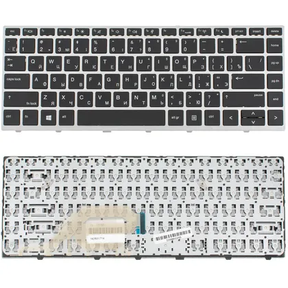 фото, Клавіатура для ноутбука HP (ProBook: 430 G5, 440 G5) rus, black, silver frame