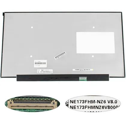 фото, Матриця 17.3" NE173FHM-NZ6 (1920*1080, 40pin(eDP, IPS, 360HZ), LED, SLIM(без планок та вушок), матова, роз'єм праворуч внизу) для