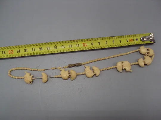Купити Бижутерия бусы в один ряд ожерелье камень слоны длина 40,4 см под реставрацию №15863