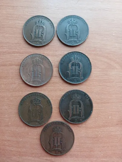 фото, Швеція- 5 ере (7шт)кінець 19 початку 20 століття.