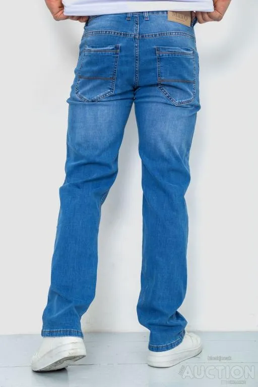 Джинсы мужские с потертостями, цвет голубой, 244R22-784 Продаж