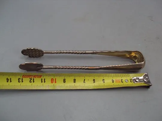 Щипцы для сахара серебро 84 проба голова клеймо Г.М. вес 38,72 г длина 13,2 см №14312 Продаж