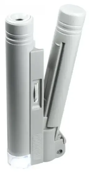 Мікроскоп ручний,x100,оптичне скло, ABS пластик, LED,1 білий світлодіод,2 АА (MG10085-2 ) З аукціону