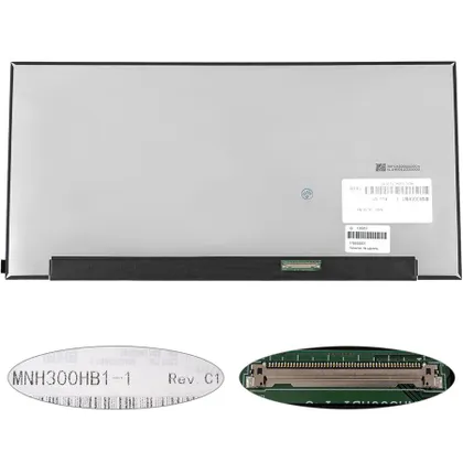 фото, Матриця 17.3" MNH300HB1-1 (3072*1440, 50pin(eDP, IPS, 120HZ), LED, SLIM(без планок та вушок), матова, роз'єм праворуч внизу) для