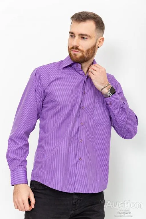 Рубашка мужская в полоску, цвет сиреневый, 131R140129 З аукціону